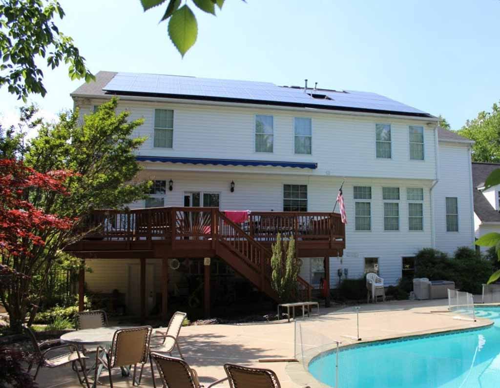 clifton va home with pool and solar panels
