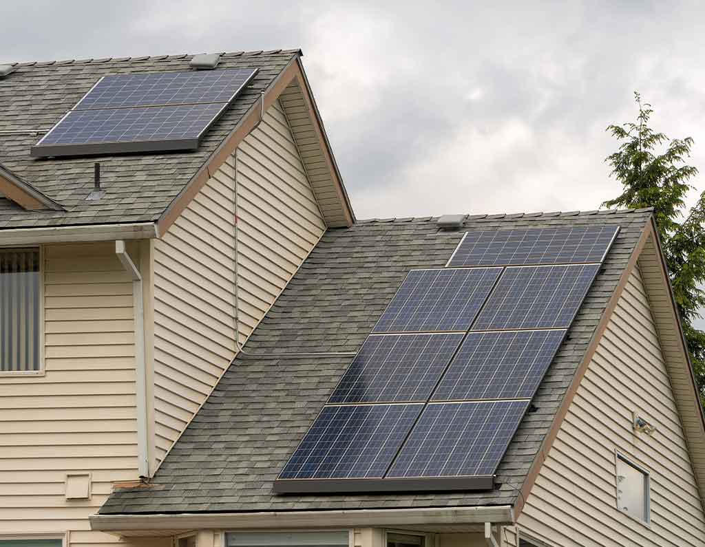 residential home roof solar panels