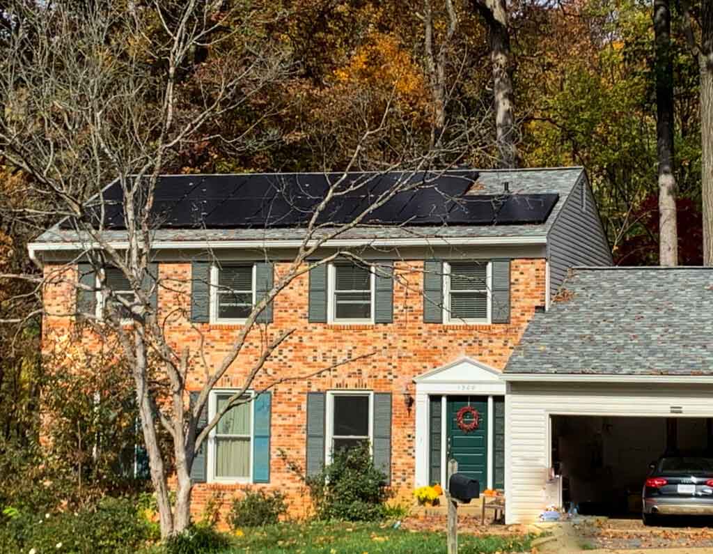 two story falls church home with solar panel installation 
