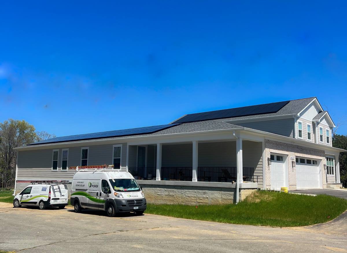 Solar panels on a home in Loudoun County VA
