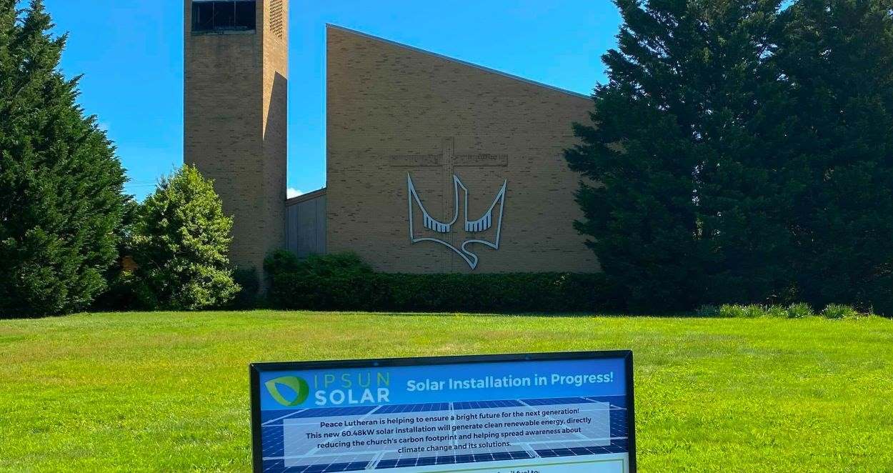 Peace Evangelical Lutheran Church solar project installed by Ipsun Solar