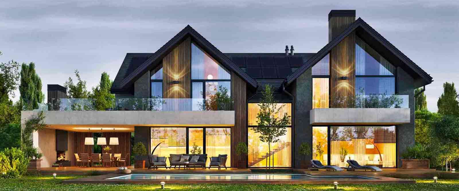 house using solar panels